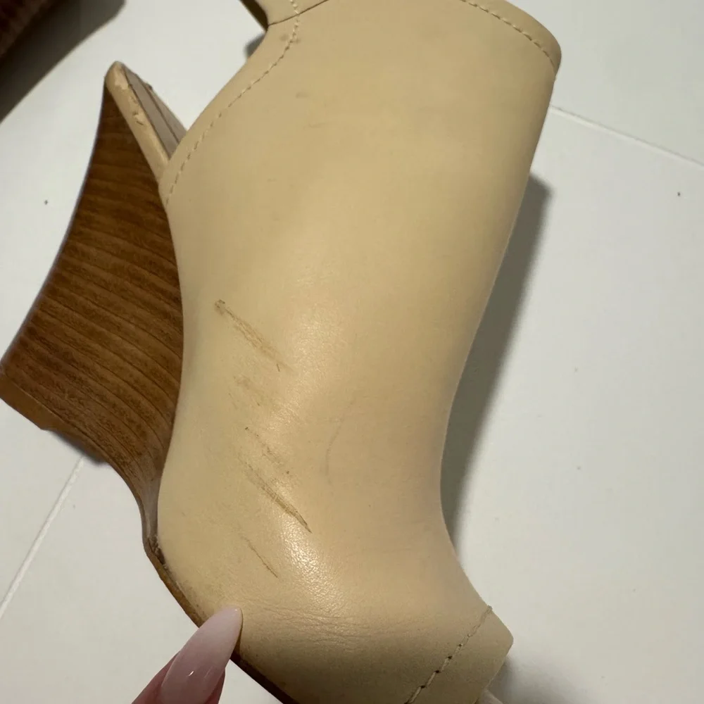 Aldo Cream Peep-Toe Wedges
